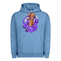 Pigment Pebble Blue Cancer diva purple ribbon Urban Hoodie - NancyCooperArtShop