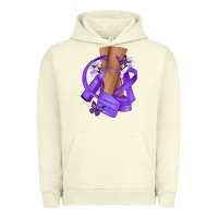 Pigment Pistachio Cancer diva purple ribbon Urban Hoodie - NancyCooperArtShop