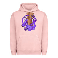 Pigment Salmon Cancer diva purple ribbon Urban Hoodie - NancyCooperArtShop