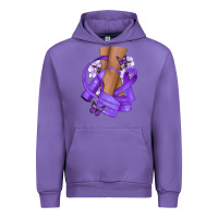 Tulip Cancer diva purple ribbon Urban Hoodie - NancyCooperArtShop