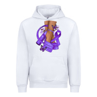 White Cancer diva purple ribbon Urban Hoodie - NancyCooperArtShop