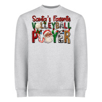 Heather Grey afro santa's favorite volleyball player for christ Heavyweight Sweatshirt - FaDigitalArtStudio