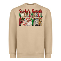 Afro Santa's Favorite Volleyball Player For Christ Heavyweight Sweatshirt | Teevron