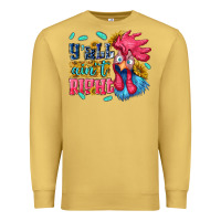 Antique Gold yall aint right with chicken Premium Sweatshirt - NancyCooperArtShop