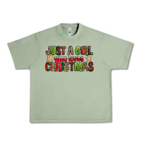 Oil Green just a girl who loves christmas with cookies Urban Heavy Tee - FaDigitalArtStudio