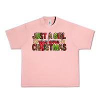Just A Girl Who Loves Christmas With Cookies Urban Heavy Tee | Teevron