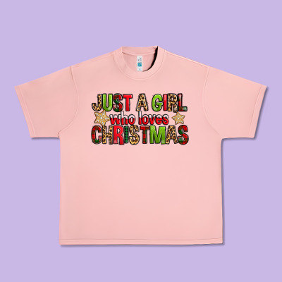 Just A Girl Who Loves Christmas With Cookies Urban Heavy Tee Designed By Fadigitalartstudio