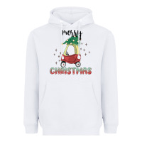 White merry christmas kids car Heavyweight Hoodie - MaliasSmallBusiness