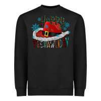 Black happy yeehawliday Heavyweight Sweatshirt - CowhideDigitalArt