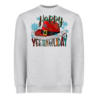 Heather Grey happy yeehawliday Heavyweight Sweatshirt - CowhideDigitalArt
