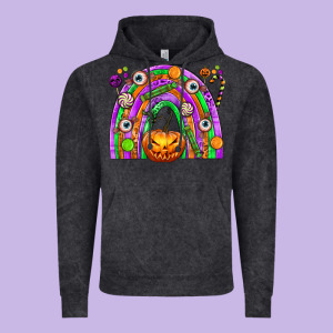 Halloween Rainbow Vintage Hoodie Designed By Texasbilliewilder