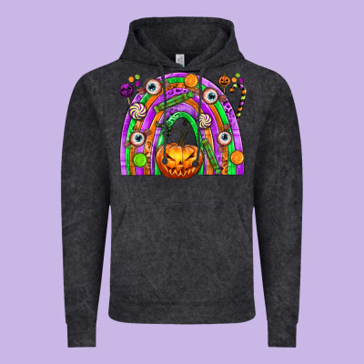 Halloween Rainbow Vintage Hoodie Designed By Texasbilliewilder