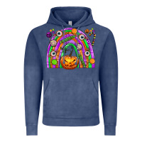 Vintage Denim Halloween Rainbow Vintage Hoodie - texasbilliewilder