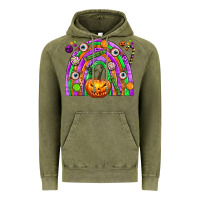 Vintage Olive Halloween Rainbow Vintage Hoodie - texasbilliewilder