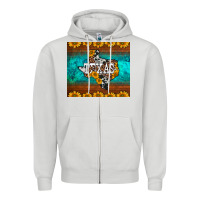 Dove Grey sunflowers cowhide leopard texas map Zipper Hoodie - BarkalooDesign