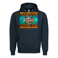 Navy sunflowers cowhide leopard texas map Zipper Hoodie - BarkalooDesign