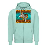 Seafoam sunflowers cowhide leopard texas map Zipper Hoodie - BarkalooDesign