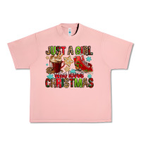 Salmon just a girl who loves christmas Urban Heavy Tee - FaDigitalArtStudio