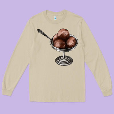 Chocolate Ice Cream Long Sleeve Tee Designed By Adodesignshop