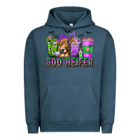 Pigment Midnight Navy Boo Heifer Coffee Cups with Halloween Urban Hoodie - texasbilliewilder