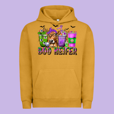 Boo Heifer Coffee Cups With Halloween Urban Hoodie Designed By Texasbilliewilder