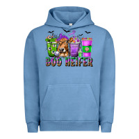 Pigment Pebble Blue Boo Heifer Coffee Cups with Halloween Urban Hoodie - texasbilliewilder
