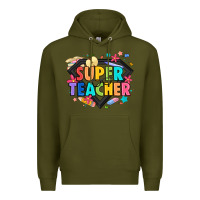 Army Green super teacher Premium Hoodie - Artiststas