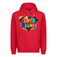 Red super teacher Premium Hoodie - Artiststas