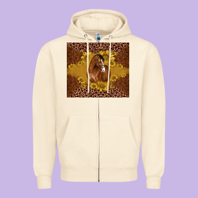 Horse Zipper Hoodie Designed By Barkaloodesign