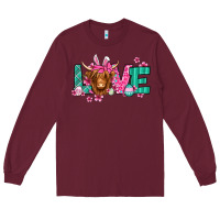 Burgundy love easter floral longhaired cow Long Sleeve Tee - Jasminsmagicworld