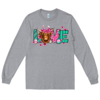 Heather Grey love easter floral longhaired cow Long Sleeve Tee - Jasminsmagicworld