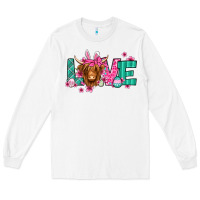 White love easter floral longhaired cow Long Sleeve Tee - Jasminsmagicworld