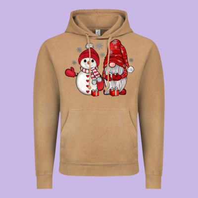 Snowman Gnome Vintage Hoodie Designed By Jahusdesignshop