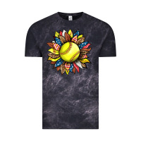 Cloud Black softball sunflower Vintage Tee - HRA Design Shop