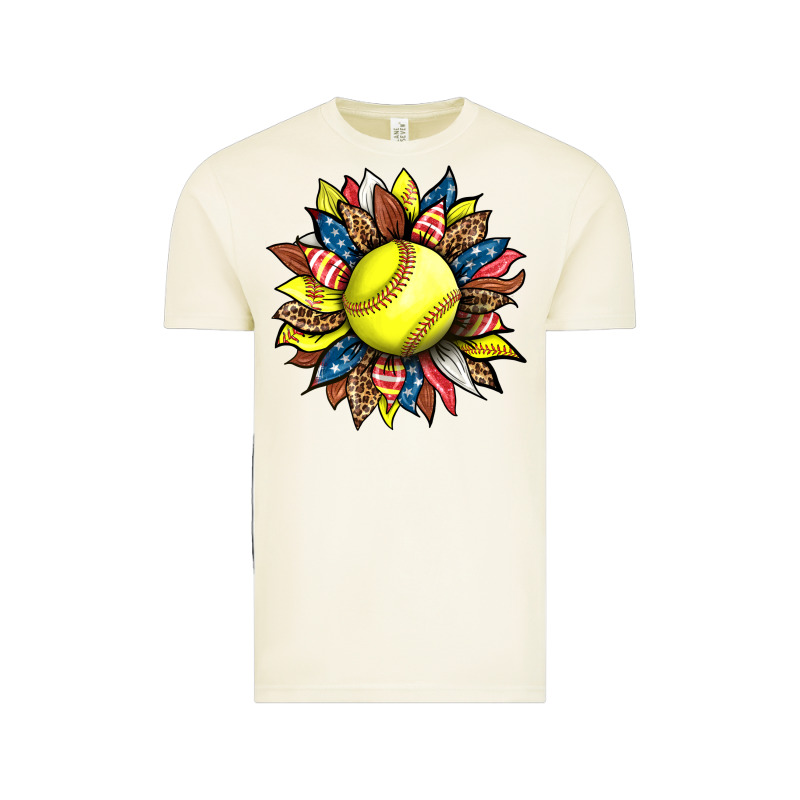 Softball Sunflower Vintage Tee by HRA Design Shop | Teevron
