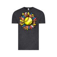 Vintage Black softball sunflower Vintage Tee - HRA Design Shop