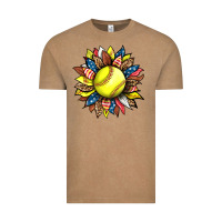 Vintage Coffee softball sunflower Vintage Tee - HRA Design Shop