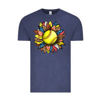 Vintage Denim softball sunflower Vintage Tee - HRA Design Shop