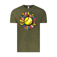 Vintage Olive softball sunflower Vintage Tee - HRA Design Shop
