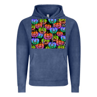 Vintage Denim Halloween Pumpkins Vintage Hoodie - texasbilliewilder