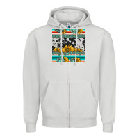 Dove Grey sunflower cowhide serape coaster Zipper Hoodie - BarkalooDesign