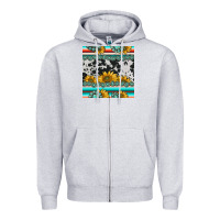 Heather Grey sunflower cowhide serape coaster Zipper Hoodie - BarkalooDesign
