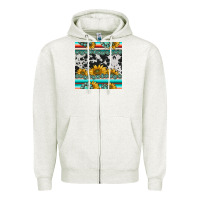 Oatmeal Heather sunflower cowhide serape coaster Zipper Hoodie - BarkalooDesign