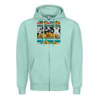Seafoam sunflower cowhide serape coaster Zipper Hoodie - BarkalooDesign