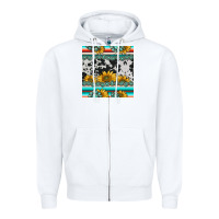 White sunflower cowhide serape coaster Zipper Hoodie - BarkalooDesign