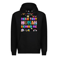Black dear tiny human behind me Premium Hoodie - Artiststas