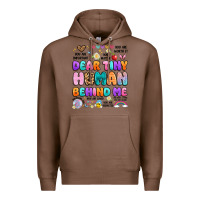 Chestnut dear tiny human behind me Premium Hoodie - Artiststas