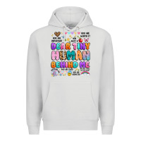 Dove Grey dear tiny human behind me Premium Hoodie - Artiststas