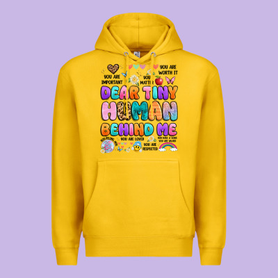 Dear Tiny Human Behind Me Premium Hoodie Designed By Artiststas