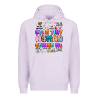 Lilac dear tiny human behind me Premium Hoodie - Artiststas